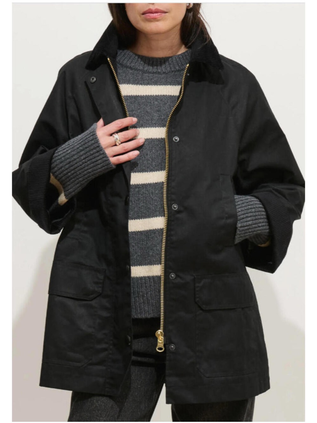 Alex Mill Chiltern Street Jacket In Waxed Cotton - Black - Women’s Large